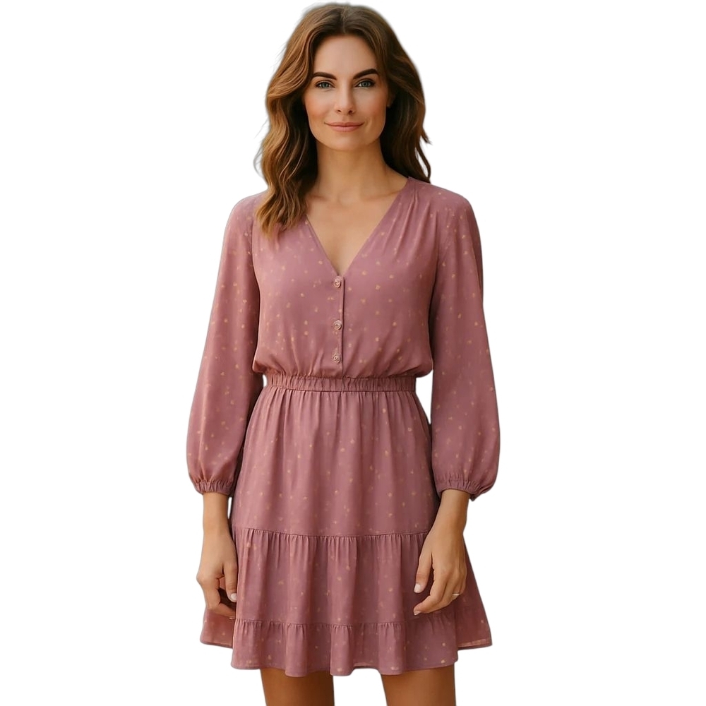 Indigo Rose Purple & Gold Chiffon Dress Size 3X